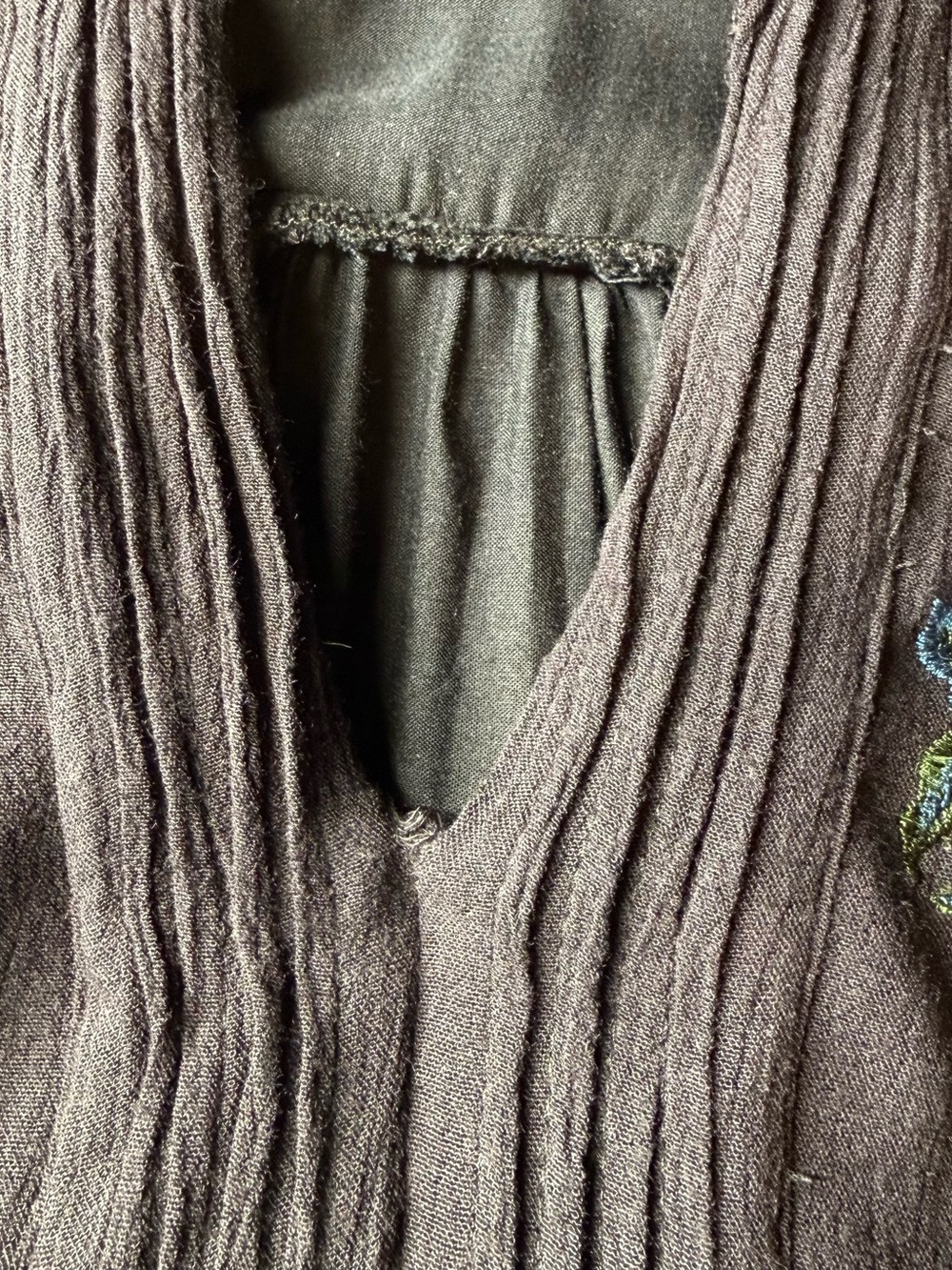 Free People Black Embroidered Long-Sleeve Floral Tunic - Picture 10 of 10